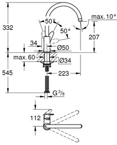 GROHE 31554001 - Drezová batéria START CURVE, lesklý chróm