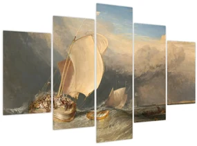 Obraz - William Turner, Fishing Boats with Hucksters Bargaining for Fish, reprodukcia (150x105 cm)