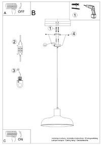 Závesné svietidlo Indy, 1x čierne kovové tienidlo, drevo