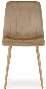 Set dvoch jedálenských stoličiek LAVA zamatové hnedé / drevené nohy (2 ks)