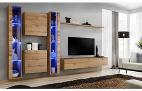 Obývacia stena Switch XVI Sklo +LED Wotan