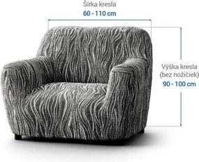 Bielastické poťahy UNIVERSO NOVÉ žíhané čiernobiele kreslo (š. 60 - 110 cm)