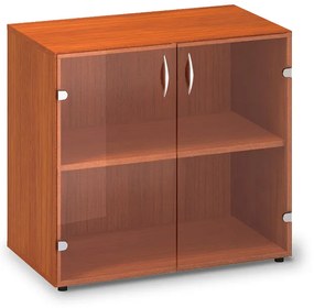Nízka sklenená skriňa ProOffice 80 x 45,8 x 73,5 cm, čerešňa