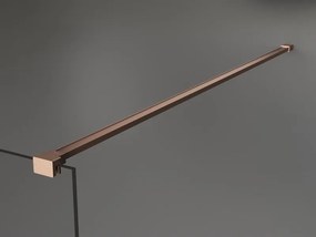 Mexen Kioto, sprchová zásteny typ Walk-In 120 x 200 cm, 8mm číre sklo, medený matný profil, 800-120-101-65-00