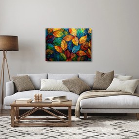Sklenený obraz - Mozaika z listov (70x50 cm)
