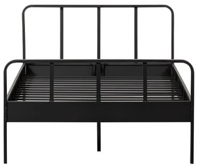 Čierna kovová jednolôžková posteľ s roštom 120x200 cm Mees – WOOOD