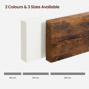 Plávajúca nástenná polica, 40 cm, biela