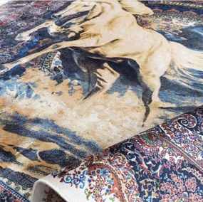 Koberec Exkluzívny Qum Silk 04 modrý