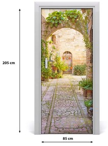 Fototapeta samolepiace dvere romatická ulice 85x205 cm