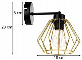 Nástenné svietidlo NUVOLA 1, 1x zlaté drôtené tienidlo, (výber z 2 farieb konštrukcie)