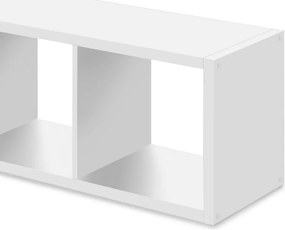 Regál Max, 4x1 priehradky, biely