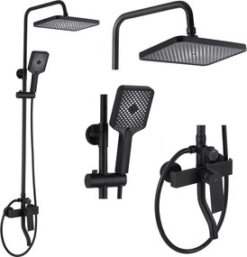 Rea Hass, sprchová zostava s vaňovou batériou, čierna matná, REA-B9968