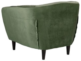 Zelené zamatové kreslo Actona Ria