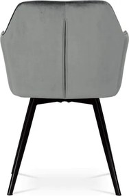 Jedálenská stolička zamatová, sivá DCH-425 GREY4