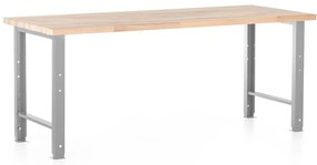 Výškovo nastaviteľný dielenský stôl Basic 200 x 80 cm, sivá