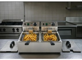 Profesionálna elektrická fritéza, 2× 6 l, 2× 2500 W