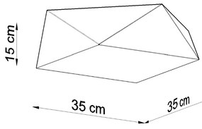 Stropné svietidlo Hexa, 1x biele plastové tienidlo, (biely plast), (35 cm)