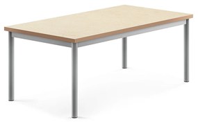 Stôl SONITUS, 1200x700x500 mm, linoleum - béžová, strieborná