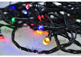 SOLIGHT LED vonkajšie vianočné reťaz, 50 LED, 5m, prívod 3m, 8 funkciou, časovač, IP44, viacfarebný
