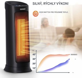 InternetovaZahrada Ventilátorový ohrievač 2000 W - čierny