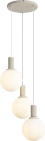 Škandinávska závesná lampa béžová s opálovým sklom 3-svetelná - Polly