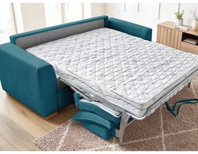 Modrá menčestrová rozkladacia pohovka 225 cm Augustin – Bobochic Paris