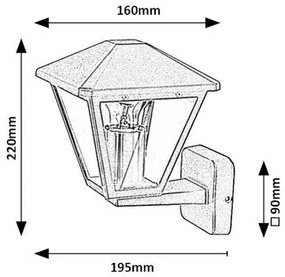 Rabalux 7146 vonkajší nástenný lampáš Paravento, antracit