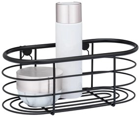 Čierna sprchová polica Wenko Trestina, 26 x 11 cm