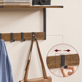 Set dvoch nástenných políc hnedé ABP-E1083 OLW (2 ks)