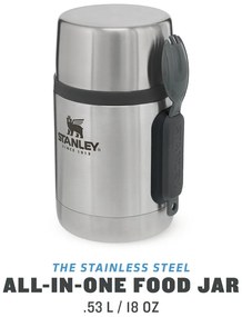 Termoska na jedlo z nehrdzavejúcej ocele v striebornej farbe 530 ml Adventure – Stanley