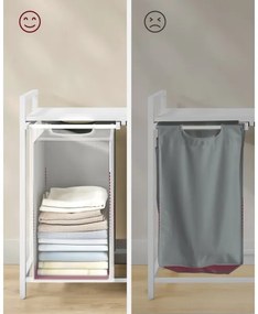 Kôš na bielizeň REX biela/sivá