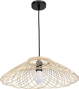 Toolight Natural, závesné stropné svietidlo 40cm, 1xE27, APP1946-1CP, prírodná hnedá-čierna, OSW-66076