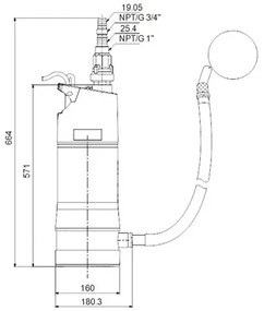Ponorné čerpadlo Grundfos SBA 3-45 MW 15 m