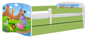 Letoss Detská posteľ BABY DREAMS 160/80- Safari Zelená Bez matraca S uložným priestorom