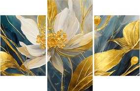 Obraz - Maľba zlatých kvetov (90x60 cm)