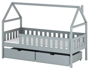 Posteľ Domček Domi 90x200 sivá