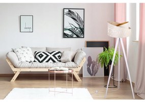 Stojacia lampa Werona 7, 1x krémové textilné tienidlo so vzorom, g, w