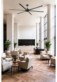 FARO 34207 - Stropný ventilátor ROTTERDAM XXL čierna pr.250 cm + diaľkové ovládanie