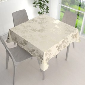 Biante Zamatový štvorcový obrus Isabela Flower IBL-022 Zlaté kvety na smotanovom 40x40 cm