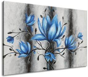 Gario Ručne maľovaný obraz Kytica modrých magnólií Rozmery: 120 x 80 cm