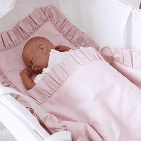 Sada do postieľok s volánom sýto ružová 50x65cm