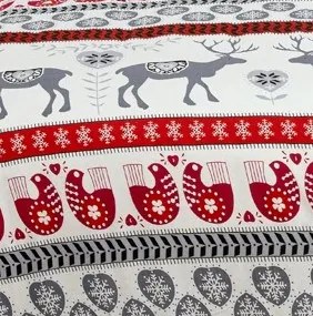 Bavlnené obliečky CHRISTMAS GRAY REINDEER 140x200cm