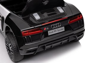 Ramiz Audi R8 Polícia na batérie pre deti + diaľkové ovládanie + EVA + pomalý štart + MP3 LED