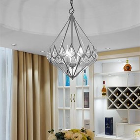 Toolight - Krištáľová závesná lampa 3xE14 40W APP210-3CPR, strieborná, OSW-07500