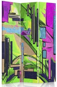 Gario Paraván Abstraktná krajina Rozmery: 110 x 170 cm, Prevedenie: Otočný paraván 360°