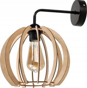 Nástenné LED svietidlo 1x E27 LOFT edison nad zrkadlo drevená guľa