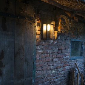 Priemyselná vonkajšia nástenná lampa čierna so sklom 25,5 cm IP44 - Rotterdam