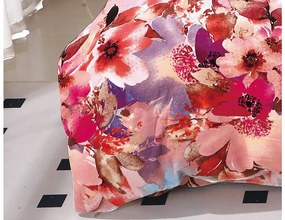 Obliečky mikroplyš FLORANO ružové + plachta 200x220 cm Rozmer obliečky: 2 ks 70 x 80 cm | 200 x 220 cm