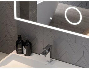Mexen Kala, LED kúpeľňové zrkadlo s podsvietením a kozmetickým zrkadlom 100 x 80 cm, 6000K, ochrana proti zahmlievaniu, 9820-100-080-611-00