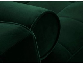 Zelená zamatová rozkladacia rohová pohovka Milo Casa Santo, ľavý roh